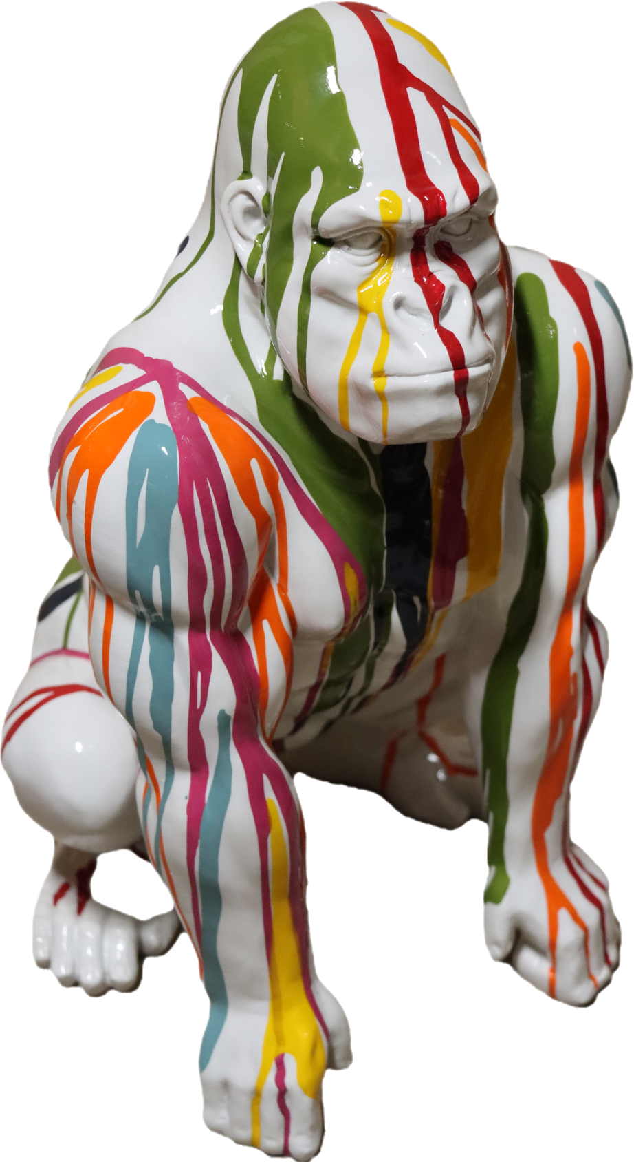 White Painted Gorilla Sculpture