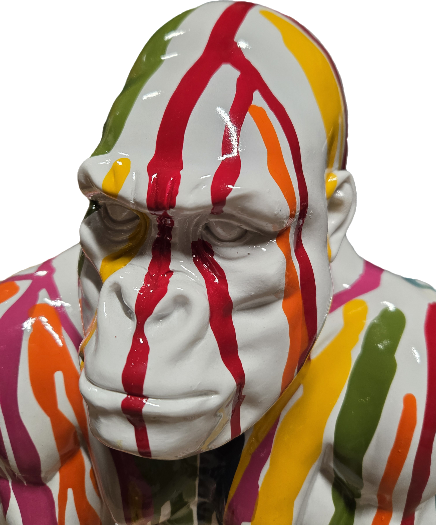 White Painted Gorilla Sculpture