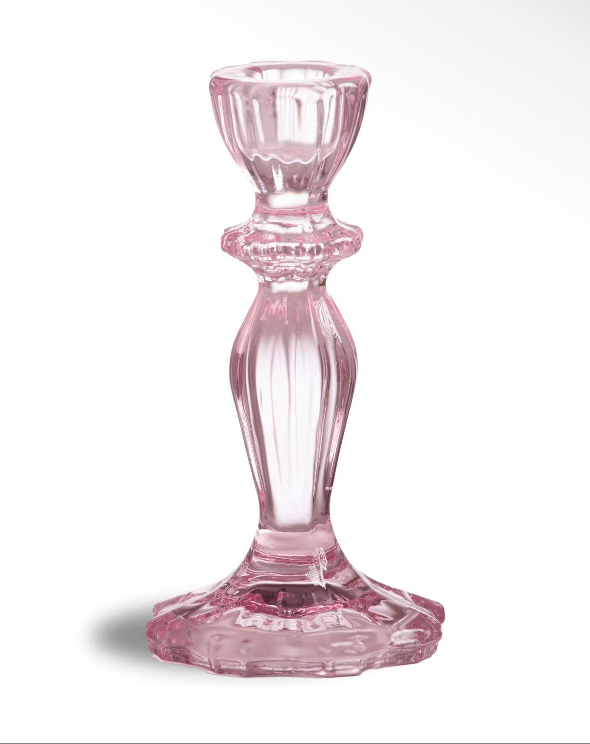 Light Pink Glass Candle Holder