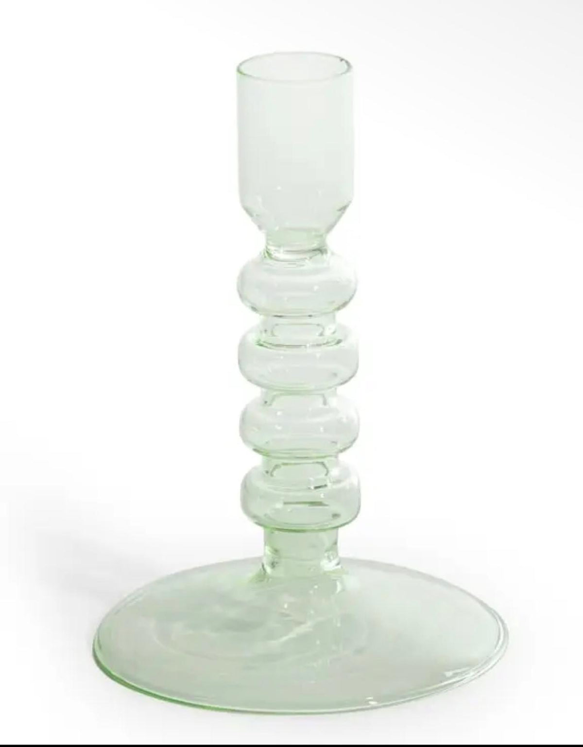 Pale Green Glass Candle Holder