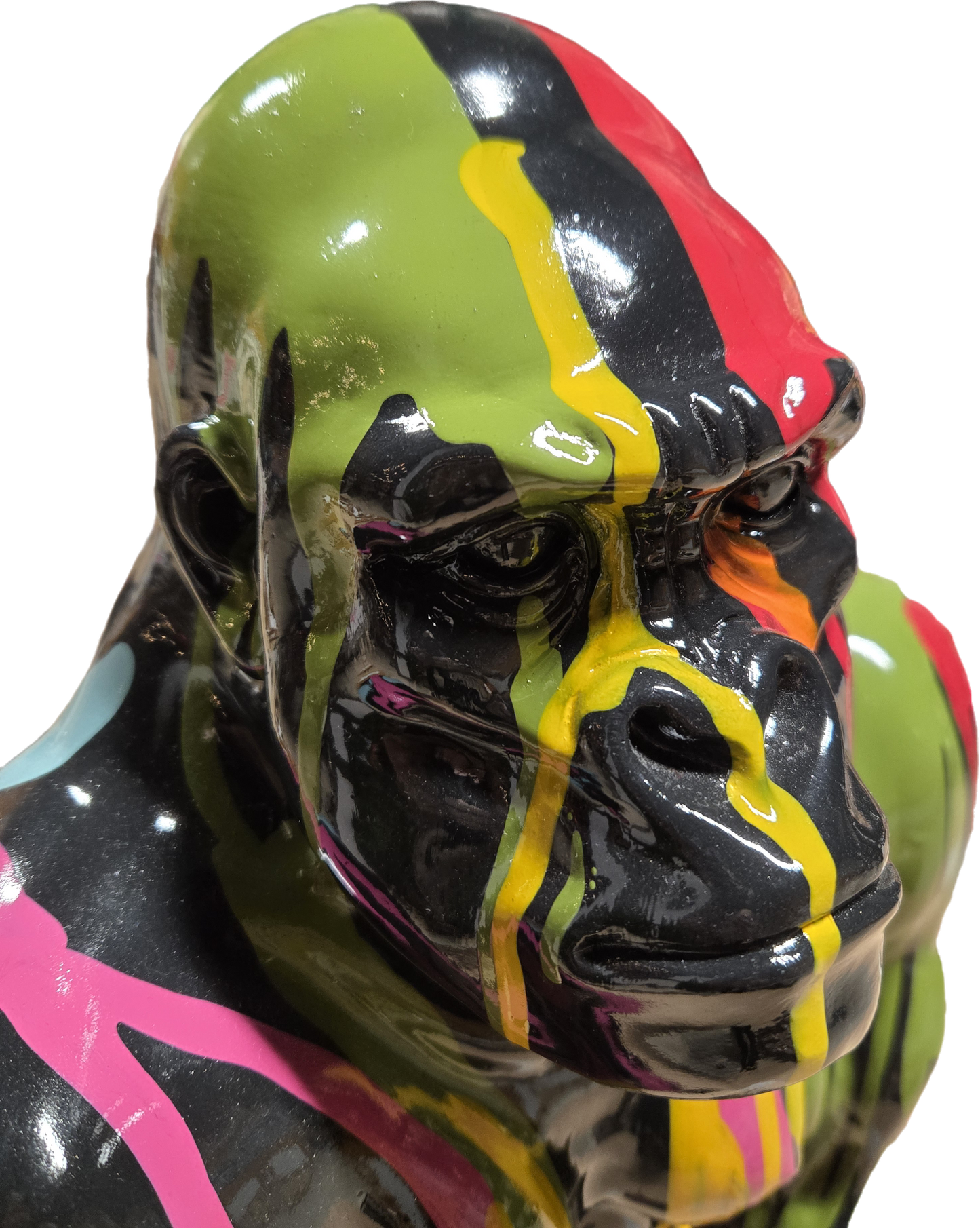 Black Painted Gorilla Sculpture