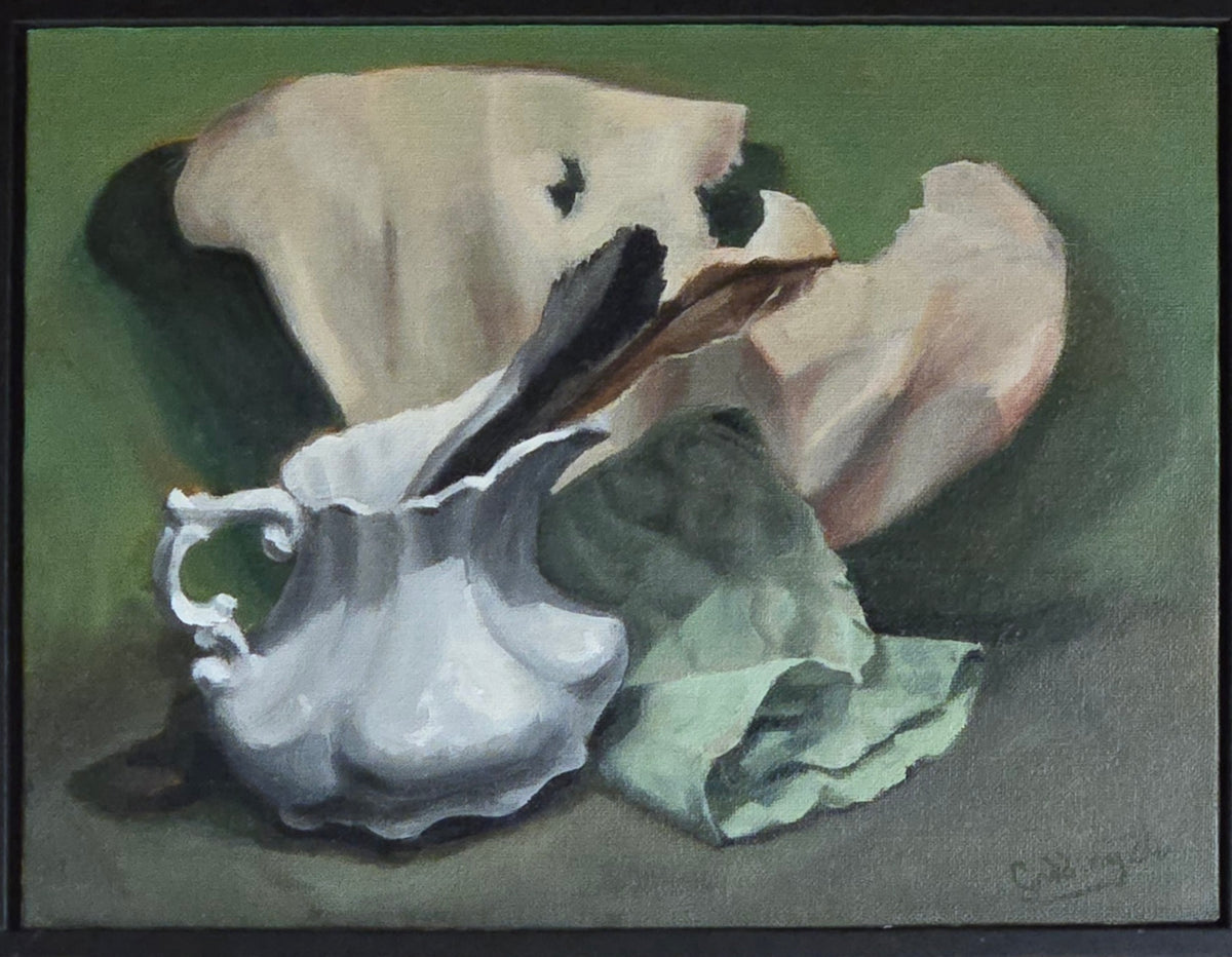 Feather - Original painting oil on board by David Godding