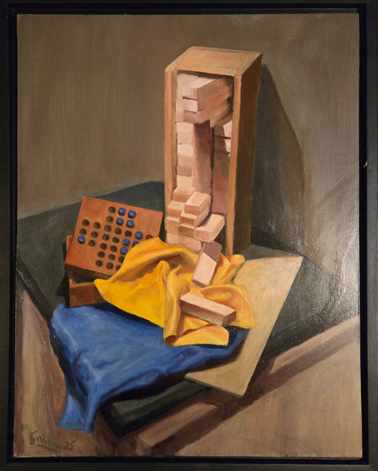 Geometry - Original painting oil on board by David Godding