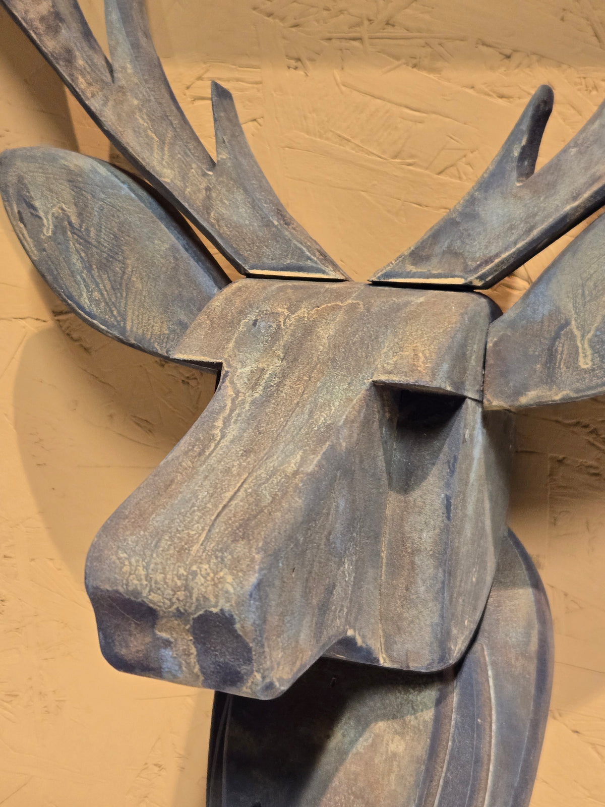 Wooden Stag Head - (rusty brown finish)