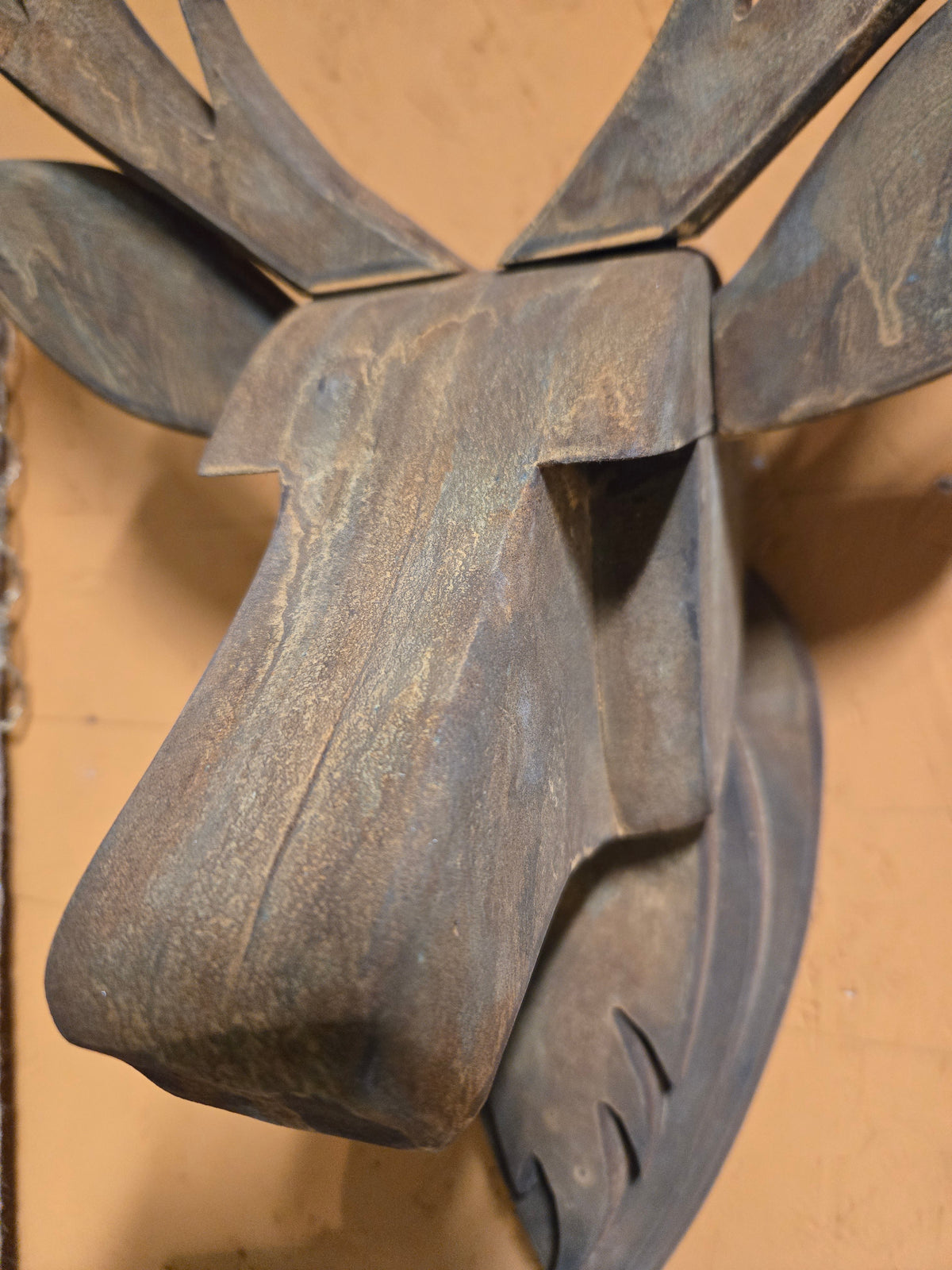 Wooden Stag Head - (rusty brown finish)