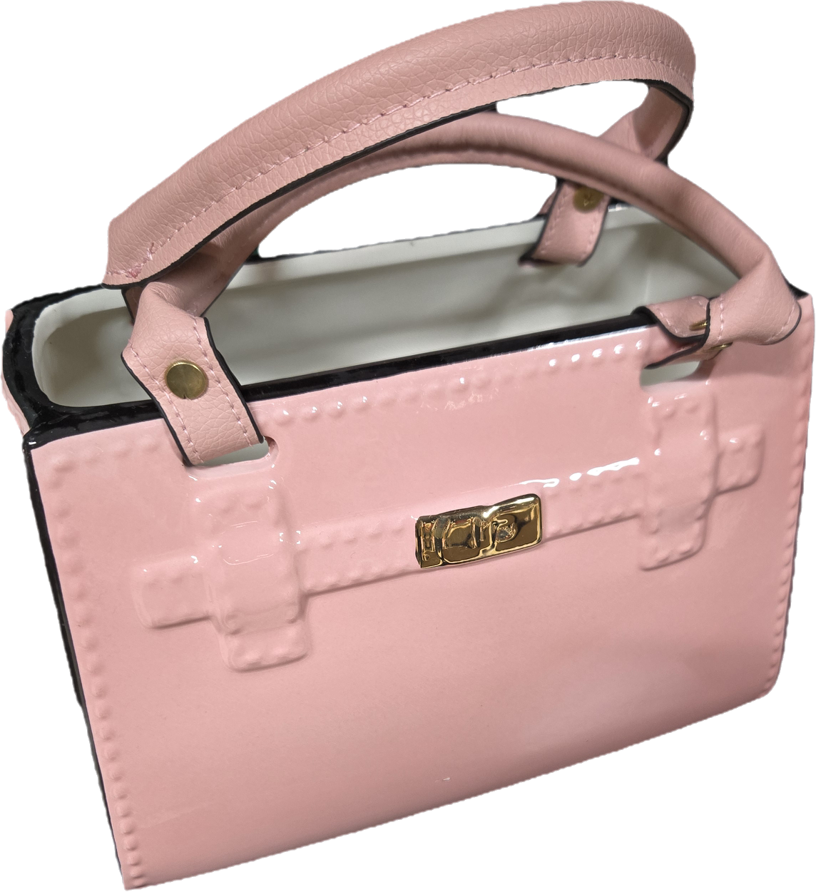 Handbag Vase Pink Ceramic