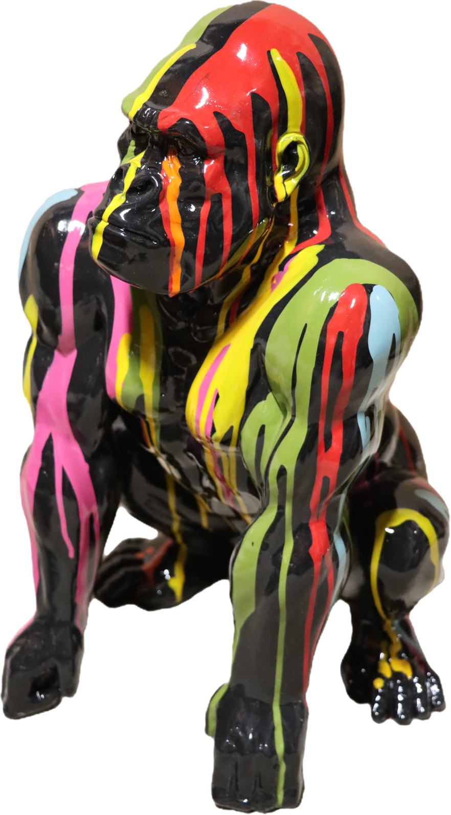 Black Painted Gorilla Sculpture