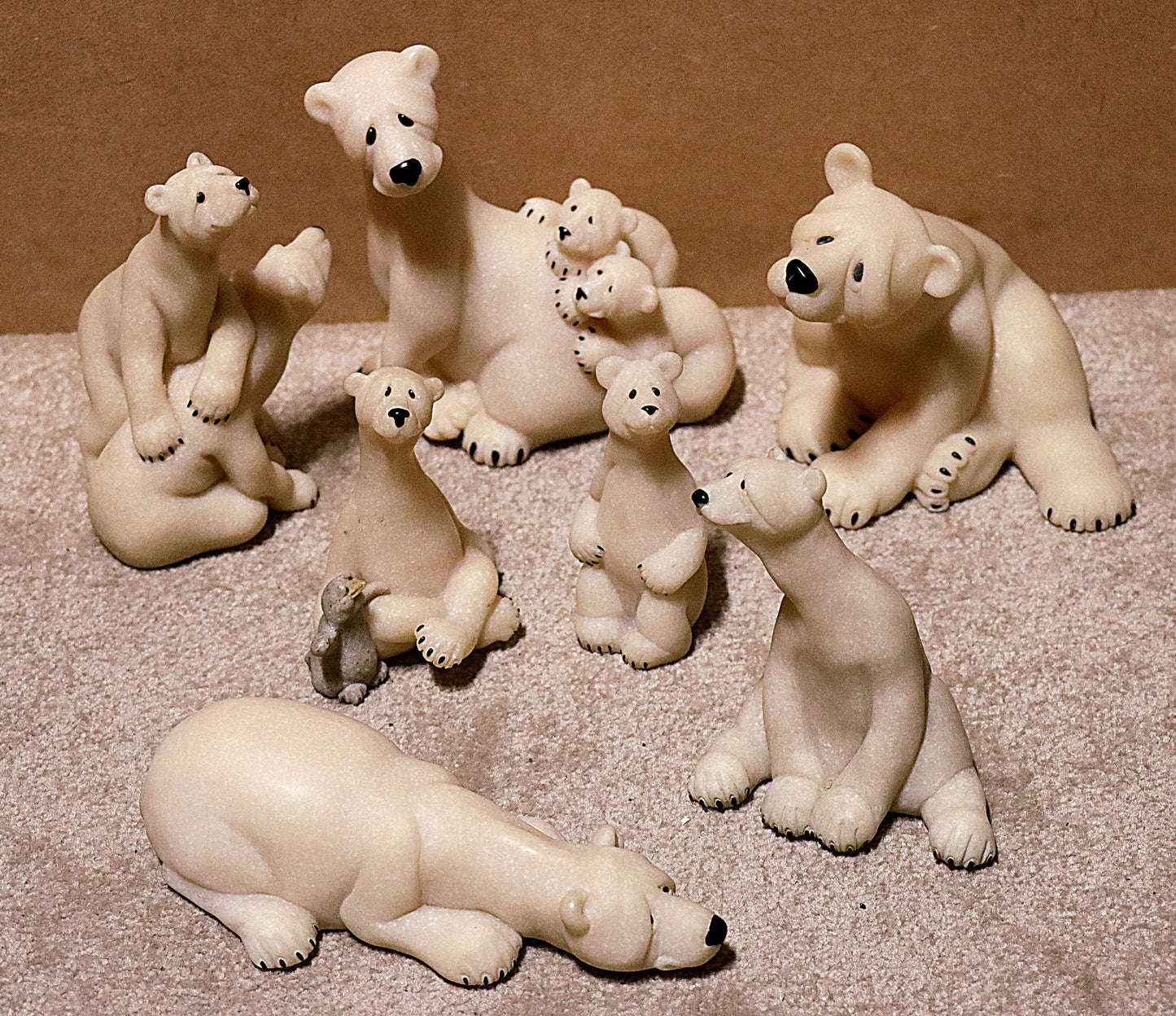 A set of Vintage Quarry Critters Polar Bears