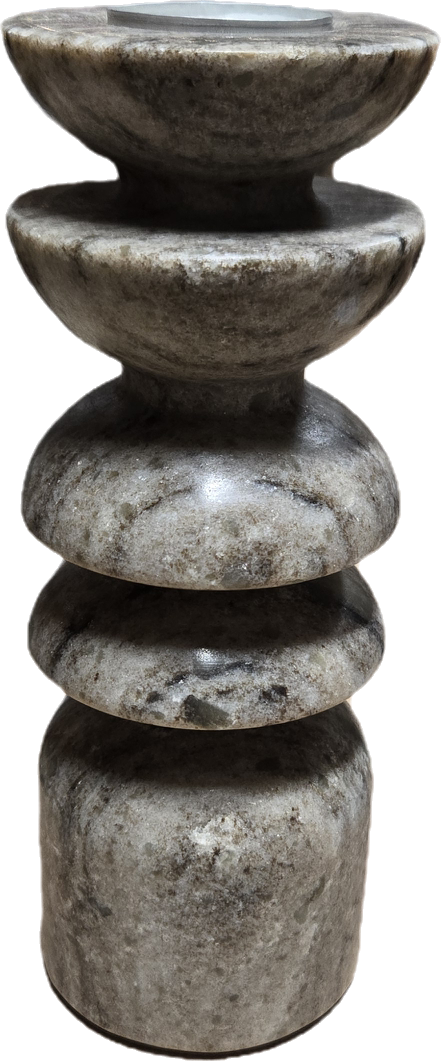 Brown Marble Tealight Candle Stick - large