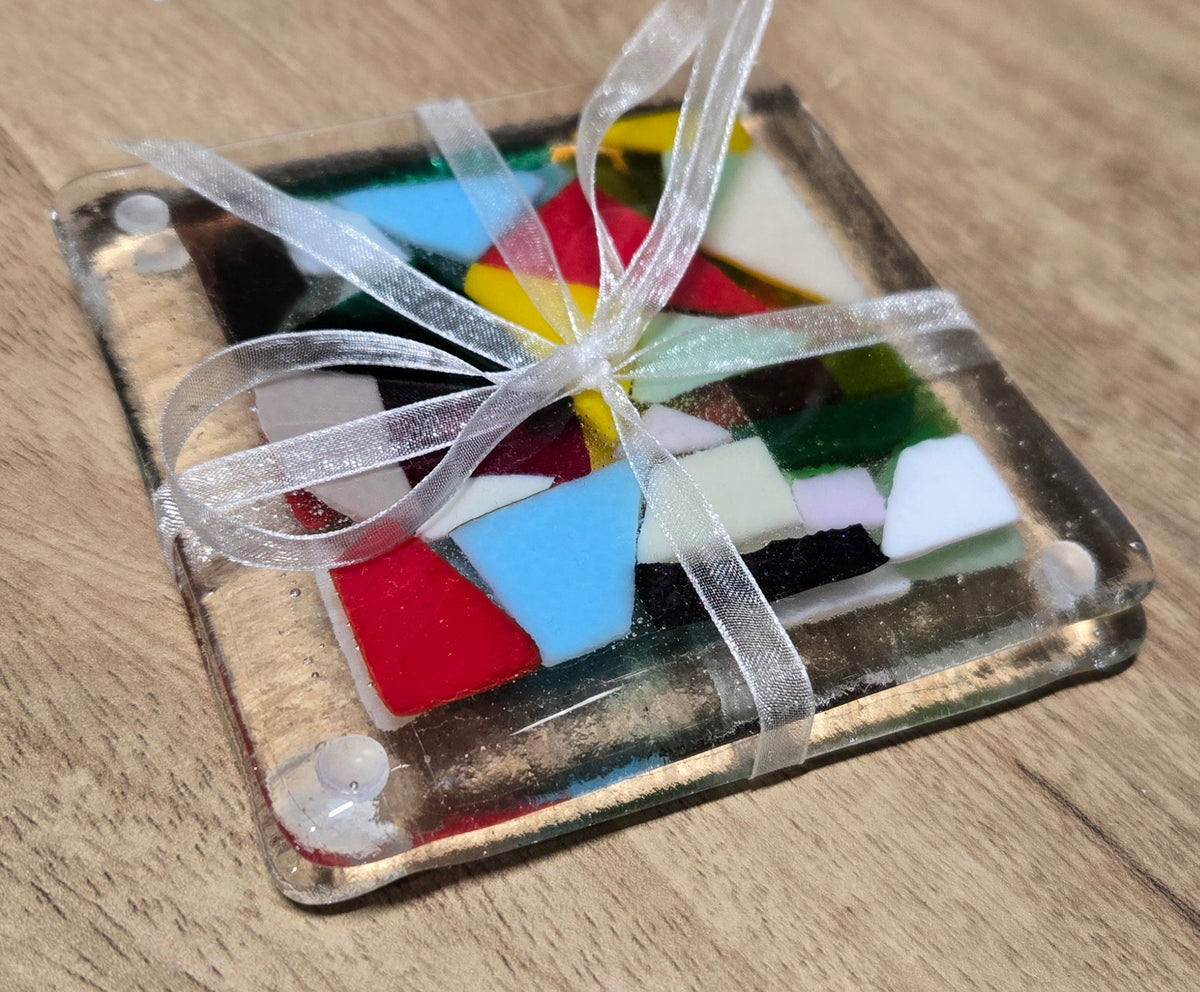 Set of 2 x Glass Coasters - Glass designed by Anna
