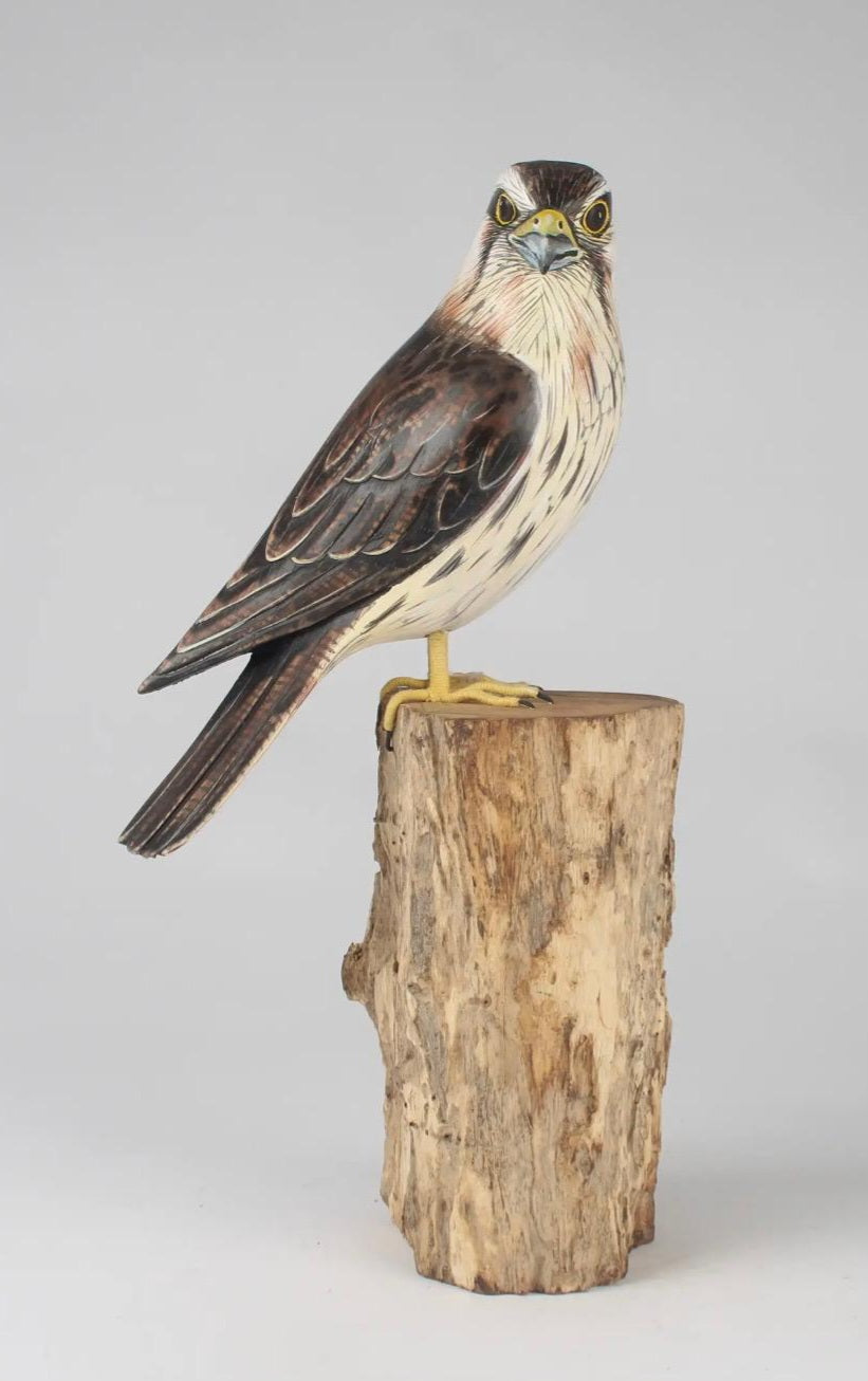 Kestrel on Wooden Post Sculpture
