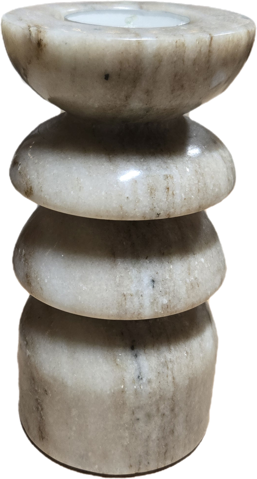 Brown Marble Tealight Candle Stick - medium
