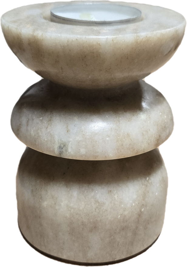 Brown Marble Tealight Candle Stick - small