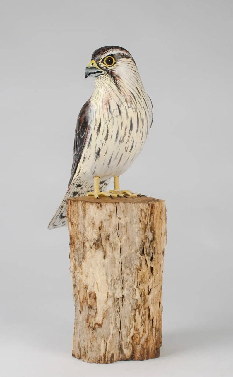 Kestrel on Wooden Post Sculpture