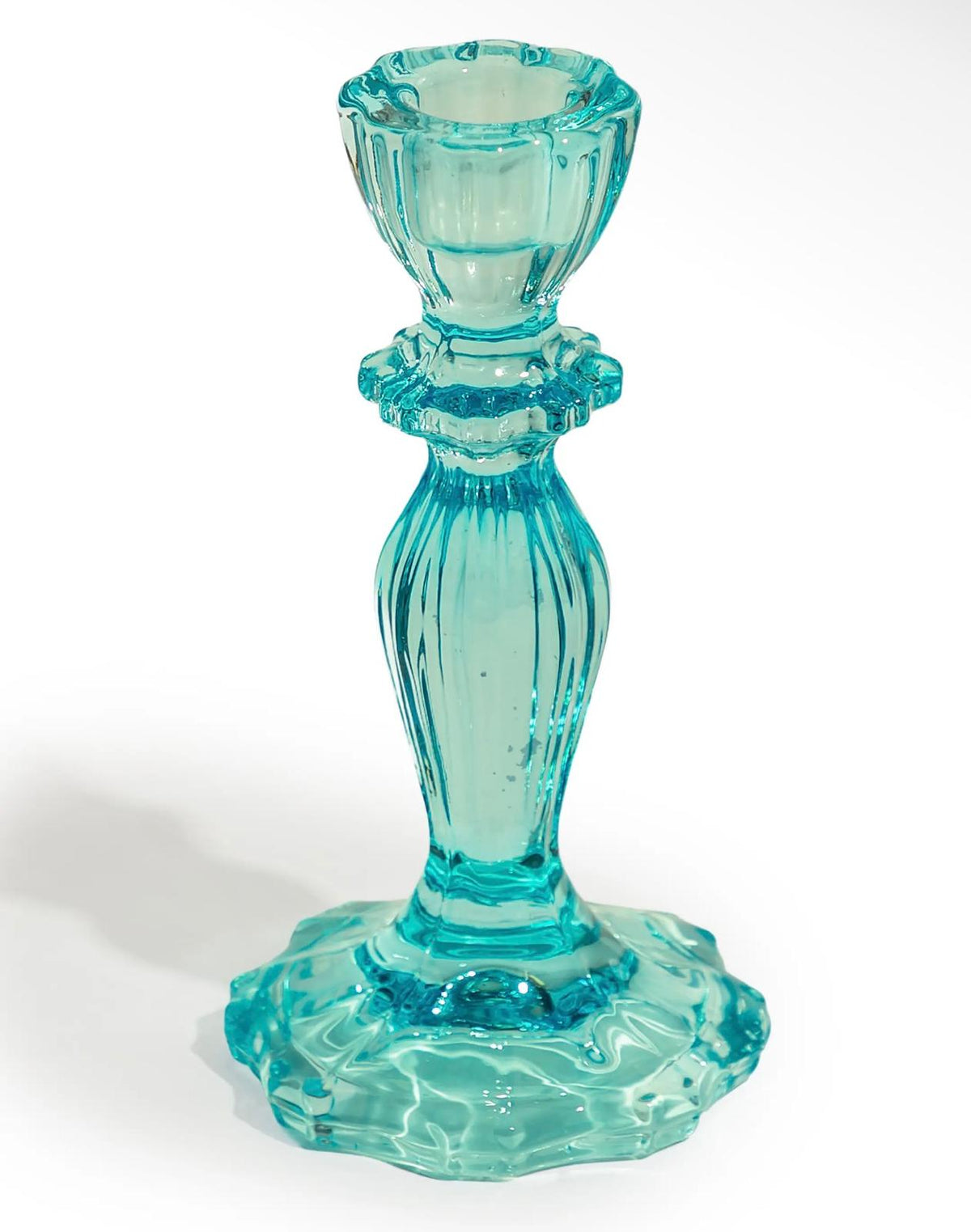 Light Blue Glass Candle Holder